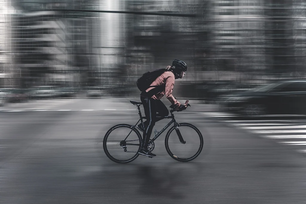 A man riding a cycle