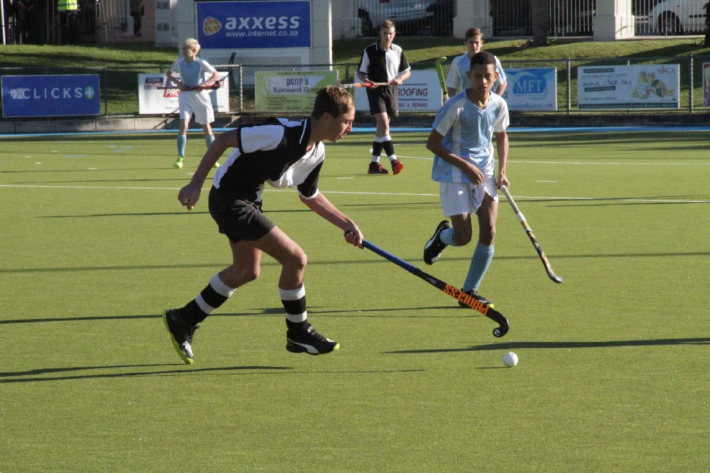 High School level players playing hockey