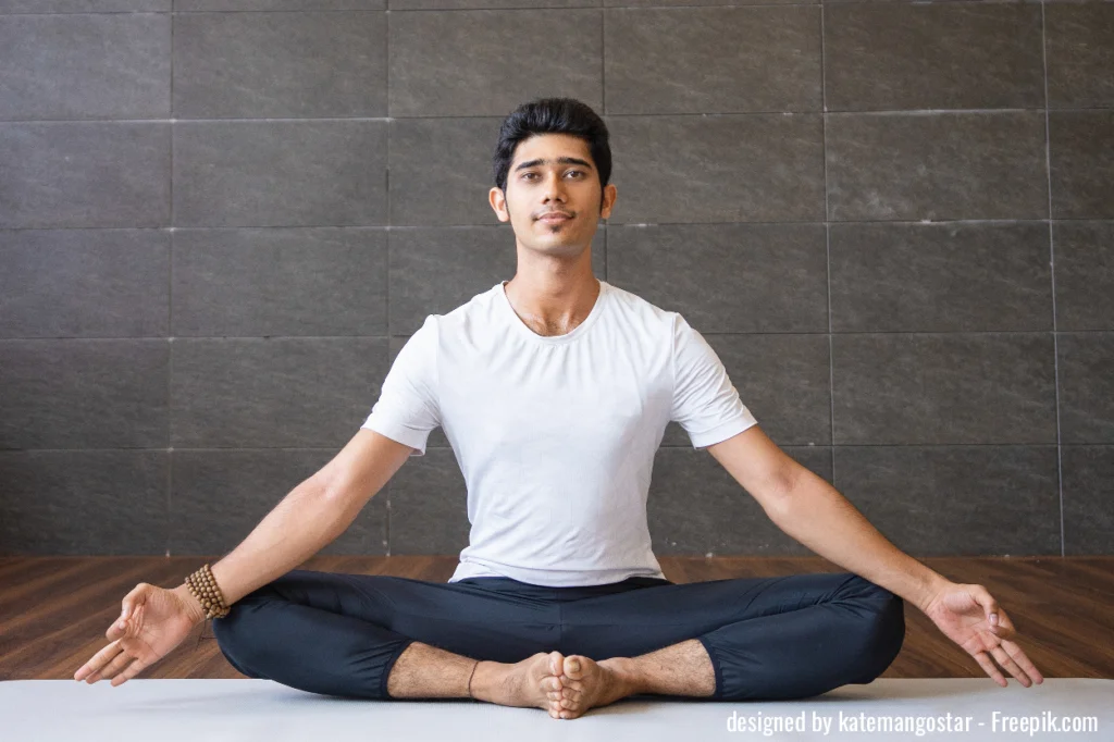 High school student: A boy performing yoga